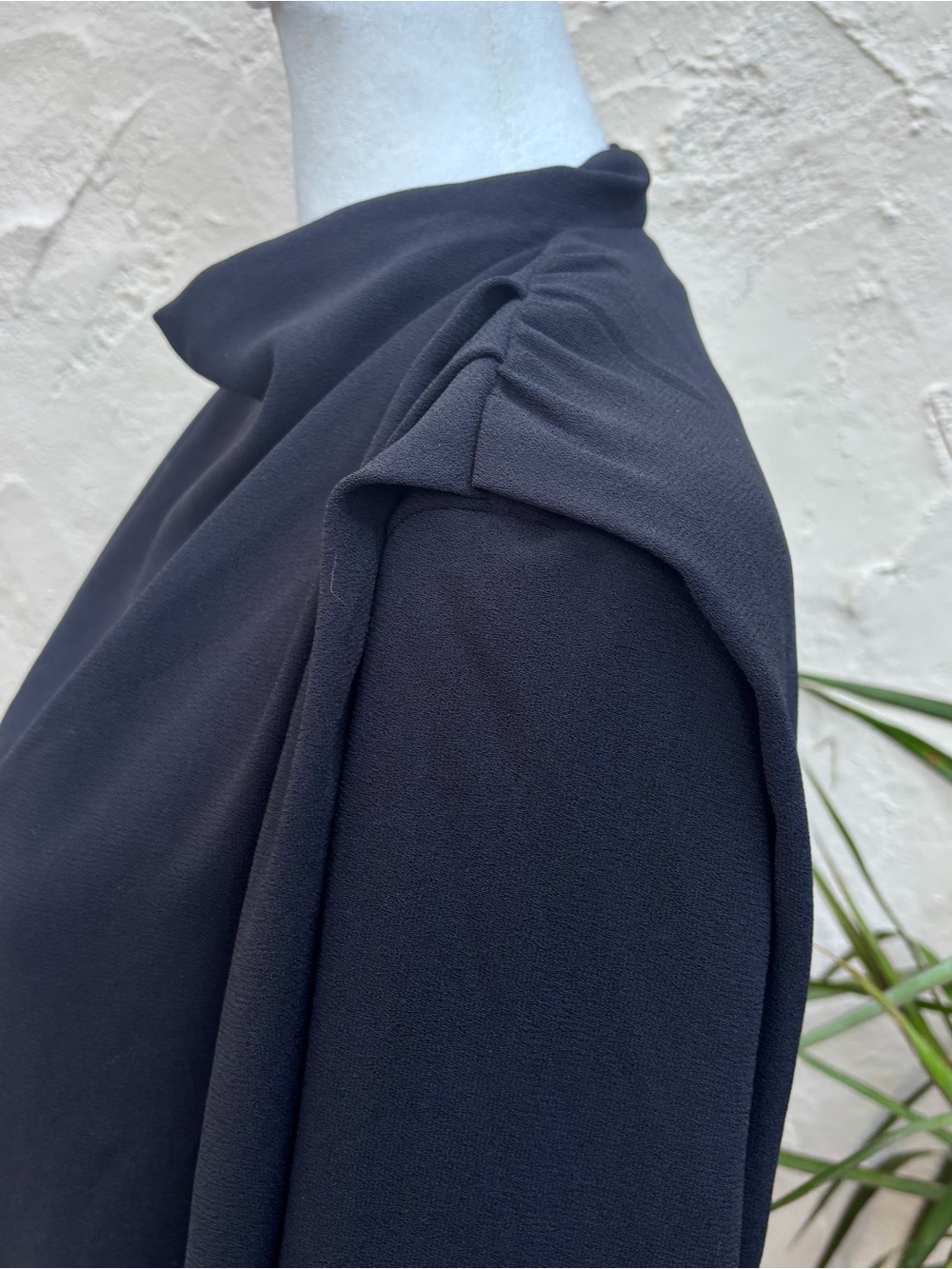 Zara Black Draped Long-Sleeve Women's Top - Picture 5 of 9